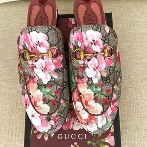 Gucci Princetown Bloom floral slides mules  39 8